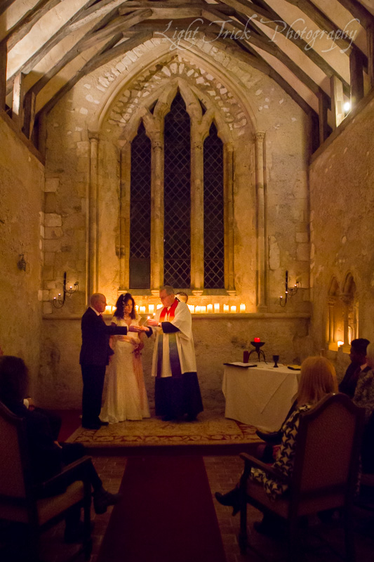 lighting the candle in a chapel